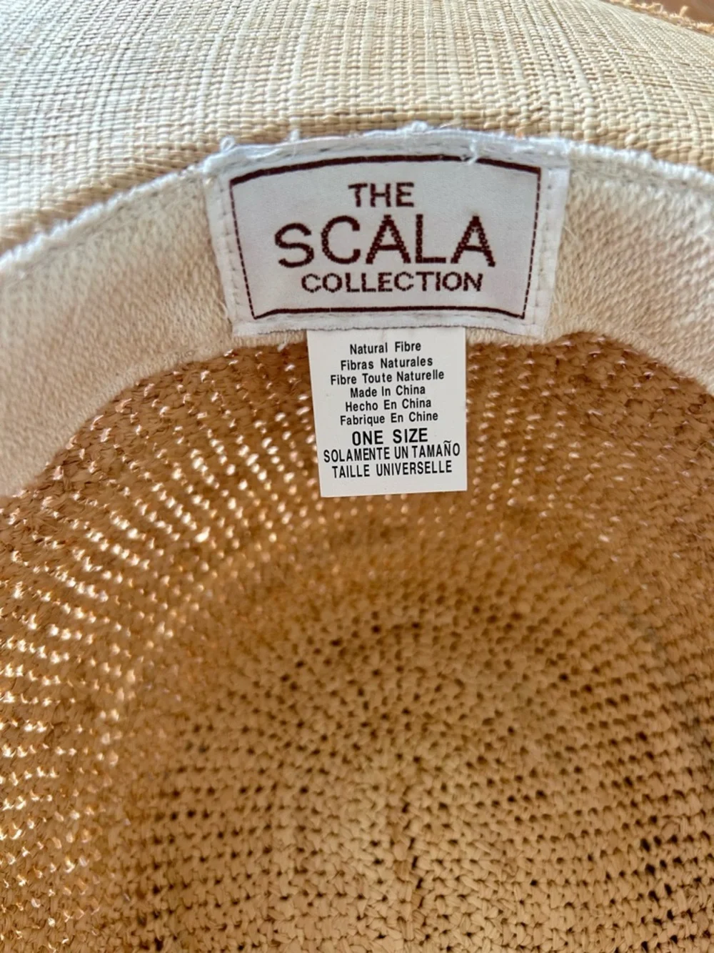 Scala Natural Fibers Floral Embroidered Sun Hat
